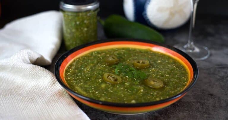 salsa verde in a bowl