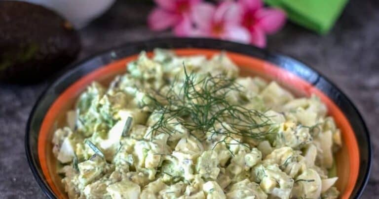 avocado egg salad in a bowl