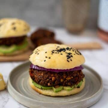 black soybean burger