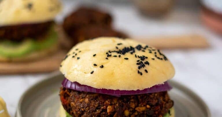 black soybean burger