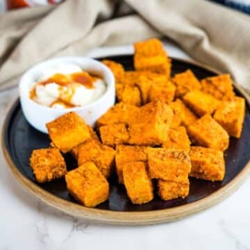 buffalo tofu on a plate
