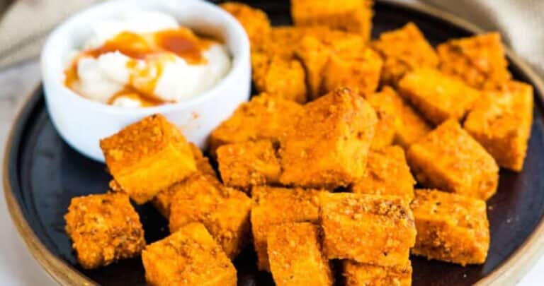 buffalo tofu on a plate